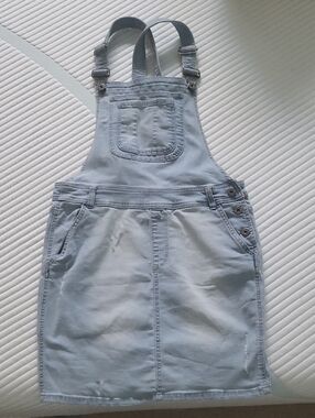 Light Wash Denim Skirt Overalls